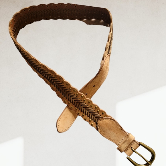 ANOTHER LINE | Vintage Tan Leather Belt Sz.M - Picture 4 of 7